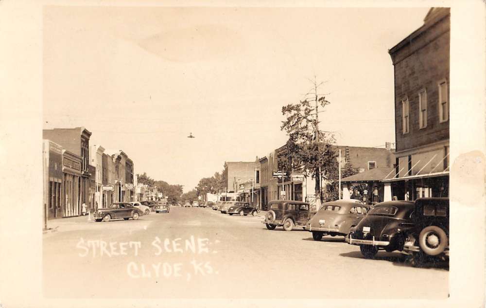 Clyde Kansas Street Scene Real Photo Antique Postcard K29657 eBay