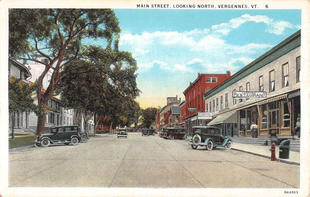 Vergennes Vermont Main Street Looking North Scene Antique Postcard ...