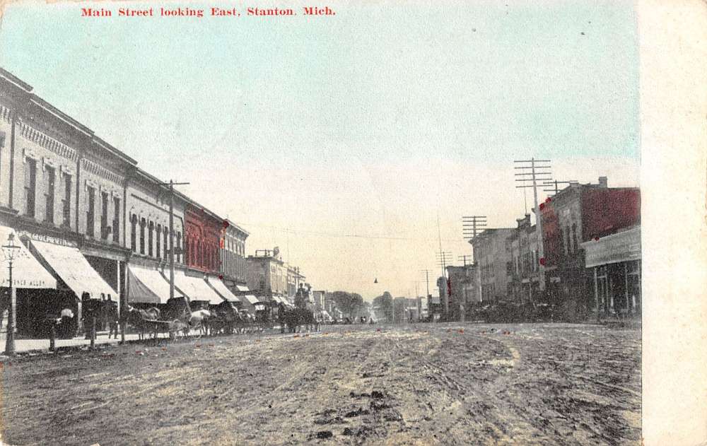 Main Street Looking East in Stanton Michigan Antique Postcard L645 | eBay