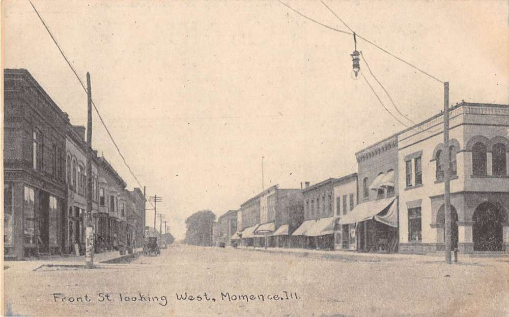 Momence Illinois Front Street Looking West Antique Postcard J41069 | eBay