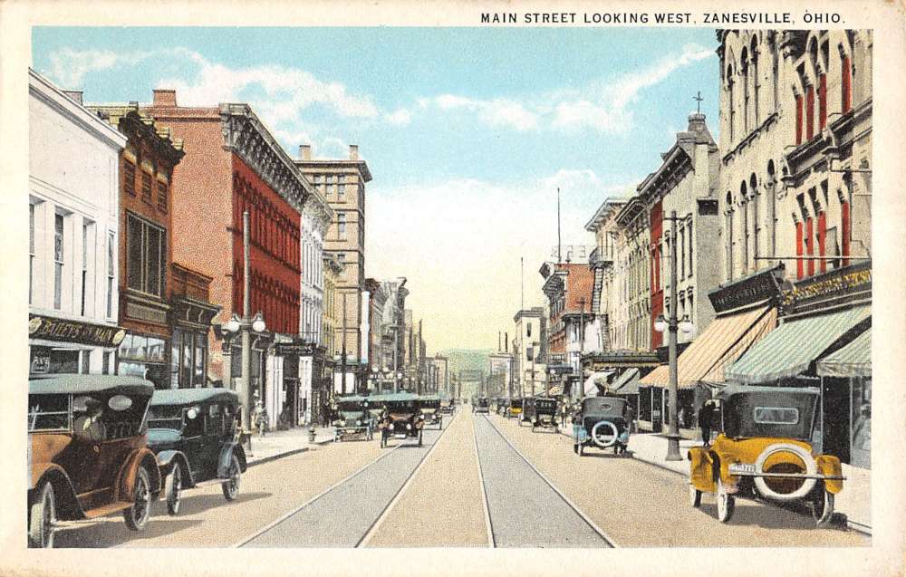 Zanesville Ohio Main Street Scene Carriages Antique Postcard K14915 | eBay