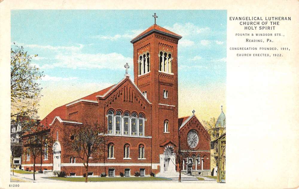 Reading Pennsylvania Evangelical Lutheran Church Antique Postcard ...