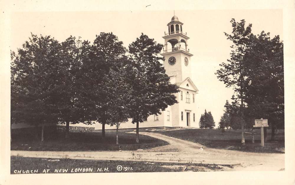 New London New Hampshire Church Street View Real Photo Antique Postcard ...