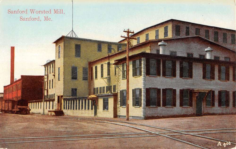 Sanford Maine Worsted Mill Street View Antique Postcard K15696 Ebay