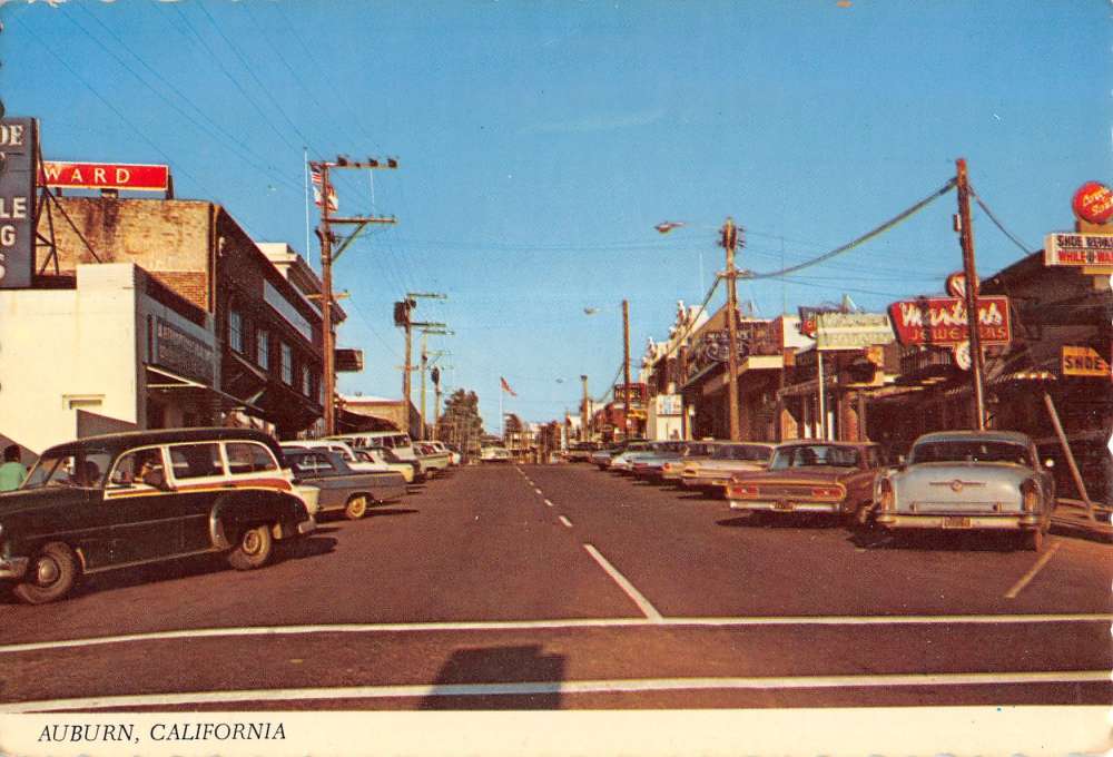 Auburn California Street Scene Store Fronts Antique Postcard K19233  eBay