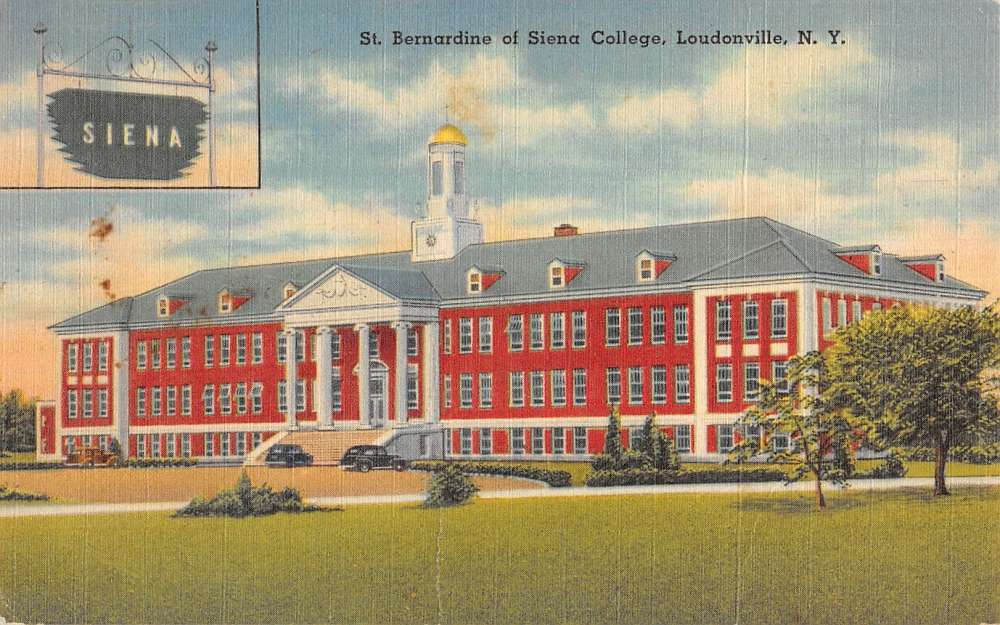 Loudonville New York St Bernardine Siena College Linen Antique Postcard ...