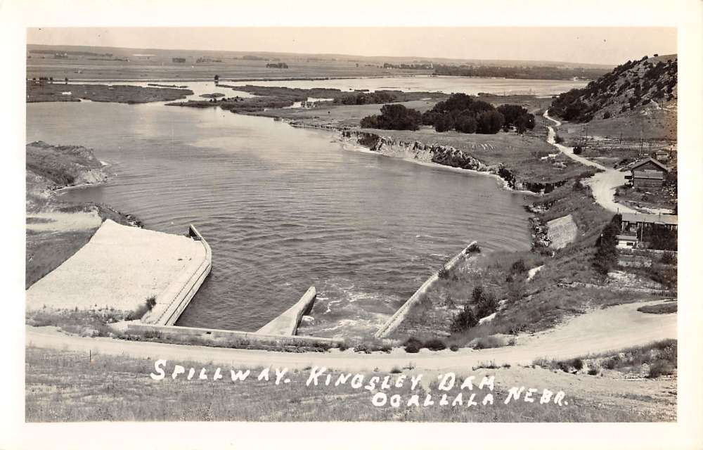 Ogallala Nebraska Spillway Kingsley Dam Real Photo Antique Postcard K24445 eBay