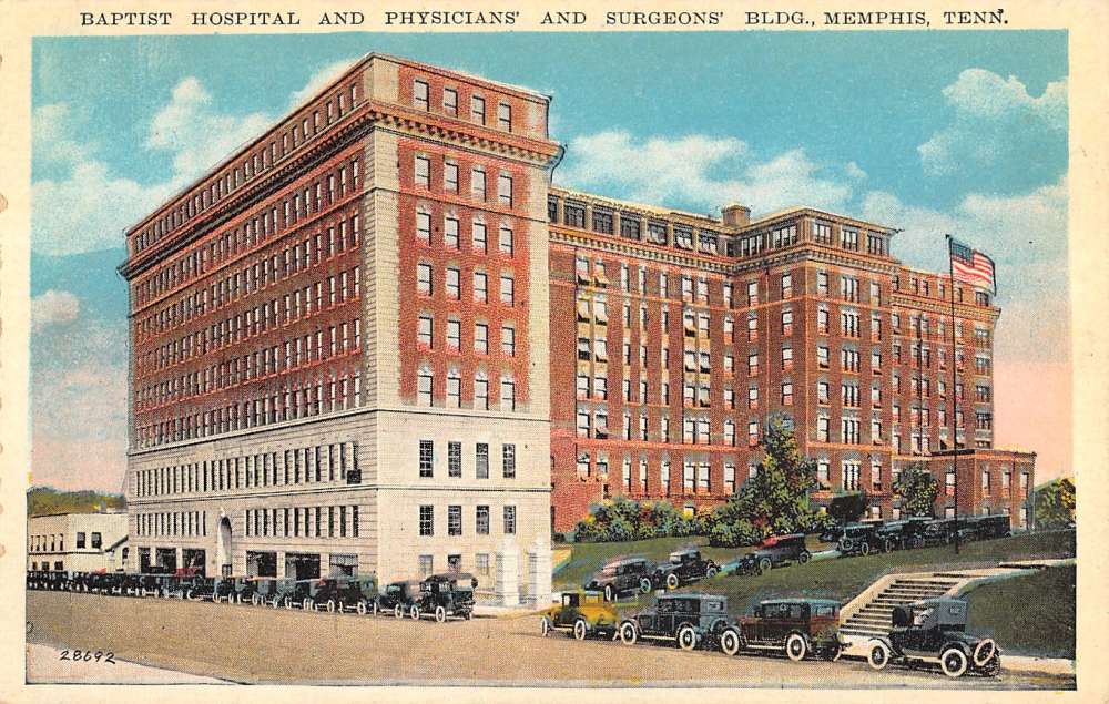 Memphis Tennessee Baptist Hospital Surgeon Bldg Street View Antique PC ...