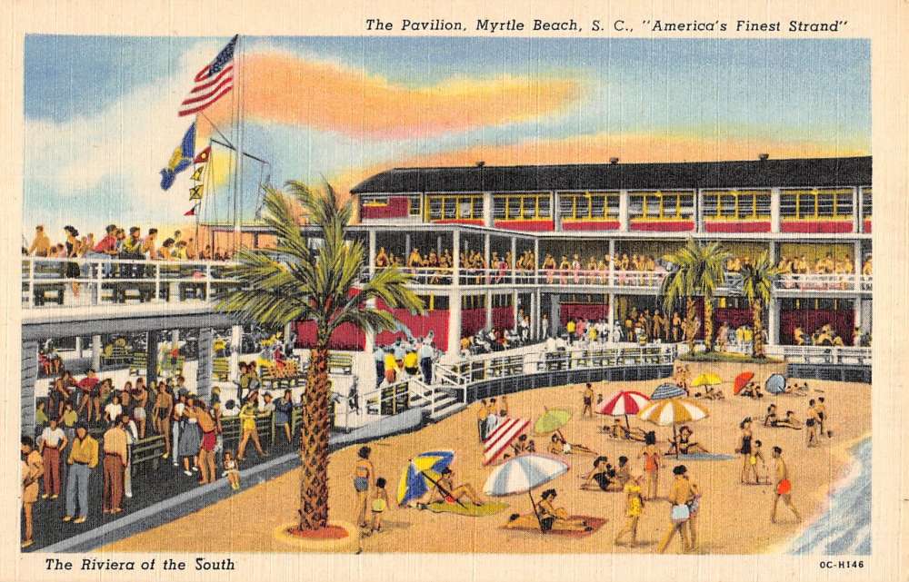 Myrtle Beach South Carolina The Pavilion Birdseye View Antique Postcard ...