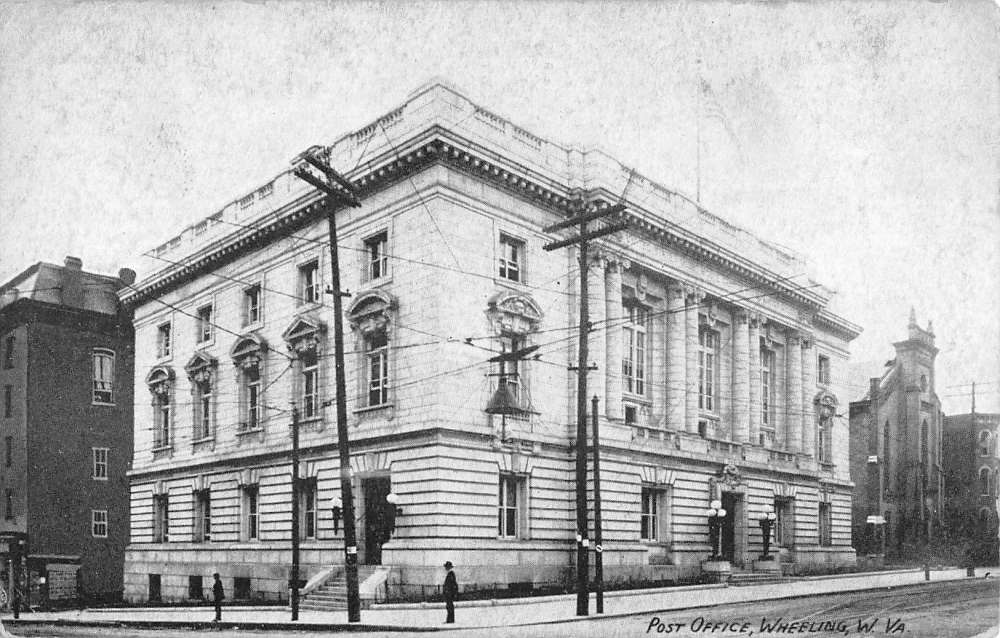 Wheeling West Virginia Post Office Exterior Street View Antique