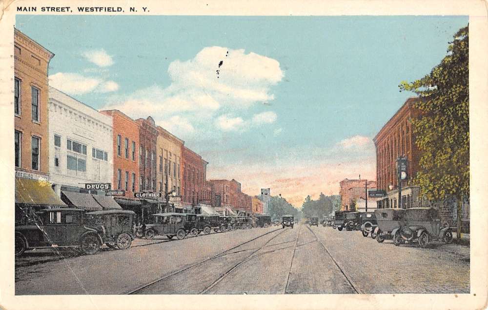 Westfield New York Main Street Scene Historic Bldgs Antique Postcard K27425