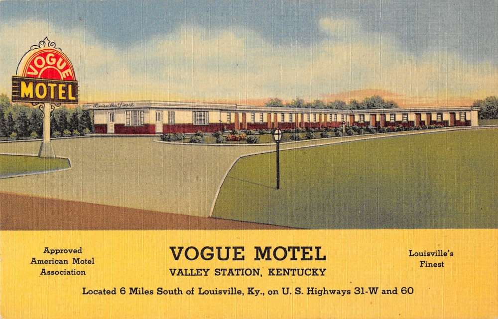 Valley Station Kentucky Vogue Motel Linen Antique Postcard K28103 | eBay