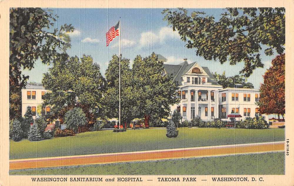 Washington DC Takoma Park Sanitarium and Hospital Linen Antique Postcard J45299