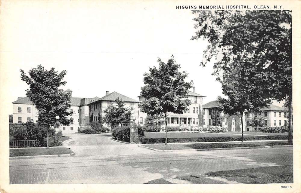 Olean New York Higgins Memorial Hospital Street View Antique Postcard K31186