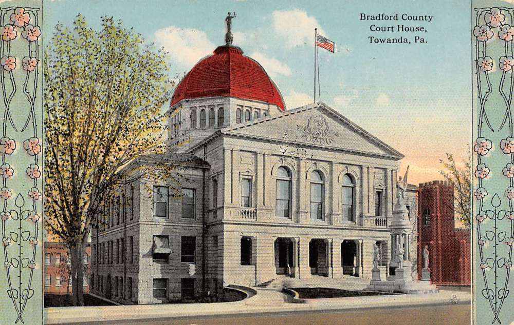 Towanda Pennsylvania Bradford Court House Street View Antique Postcard ...