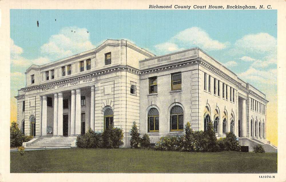 Rockingham North Carolina Richmond Court House Antique Postcard K33659