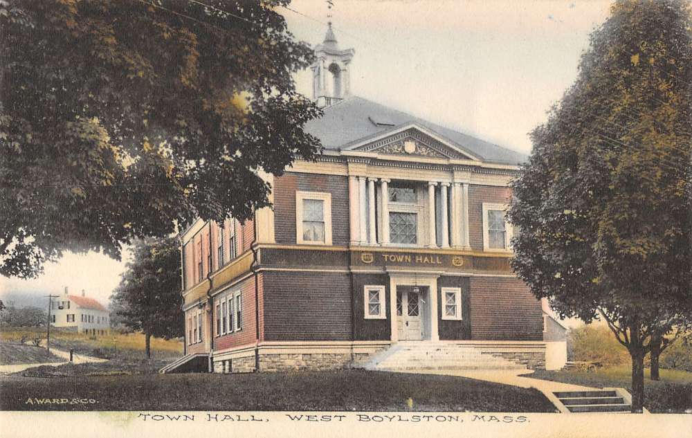 West Boylston Massachusetts Town Hall Antique Postcard J49662 | eBay