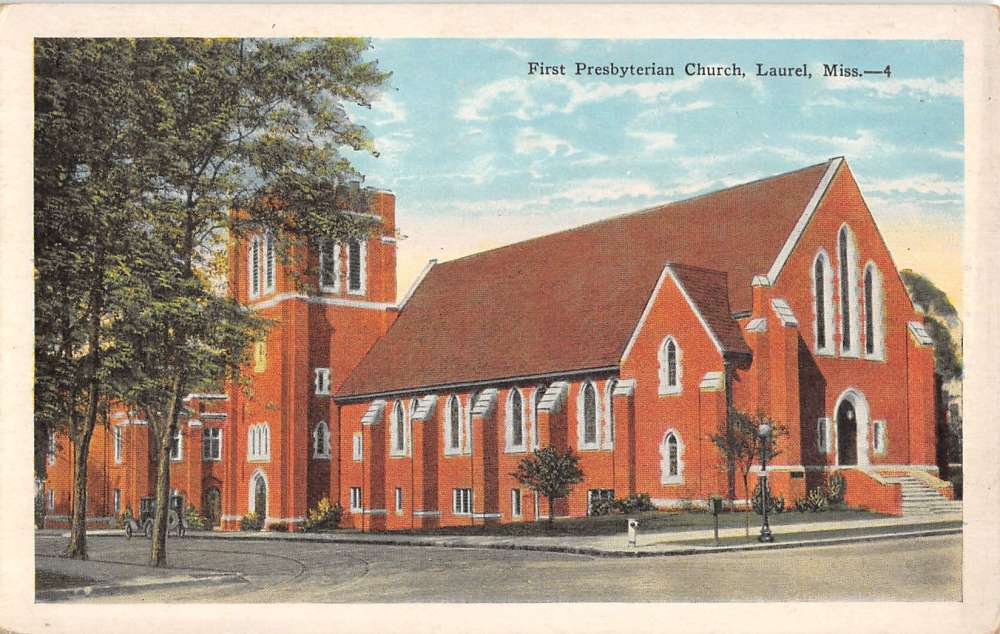 Laurel Mississippi First Presbyterian Church Antique Postcard K39177 | eBay