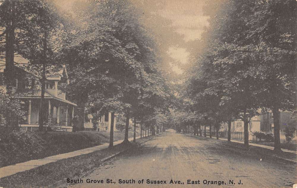 East Orange New Jersey South Grove Street Scene Antique Postcard K39512 ...