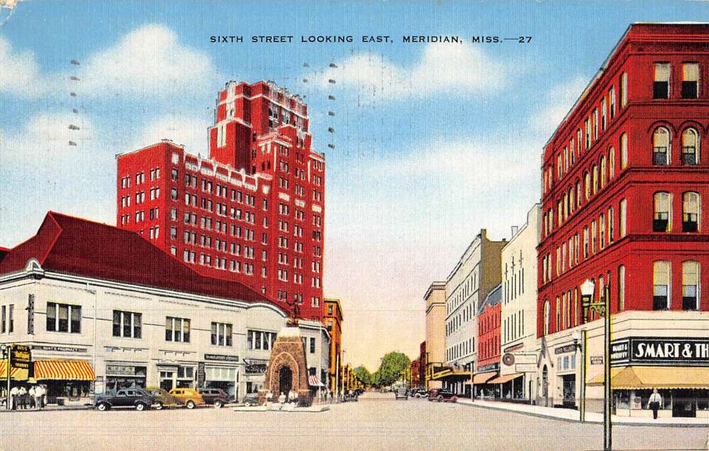 Meridian Mississippi Sixth Street Scene Historic Bldgs Antique Postcard ...