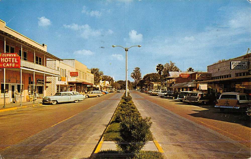 Zephyrhills Florida Street Scene Historic Bldgs Vintage Postcard K47861