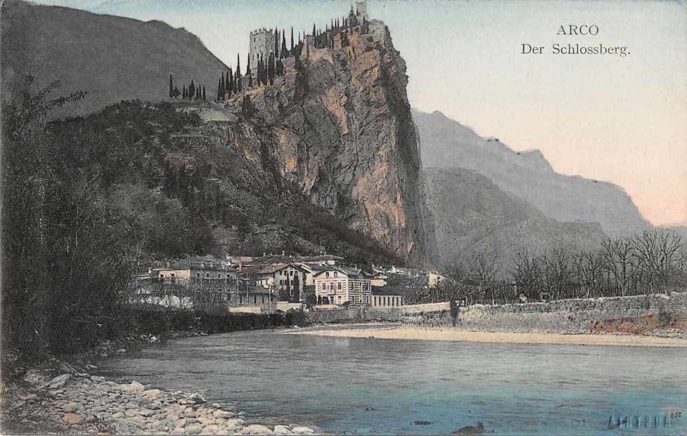 Arco der Schlossberg Austria Scenic View Antique Postcard J60668