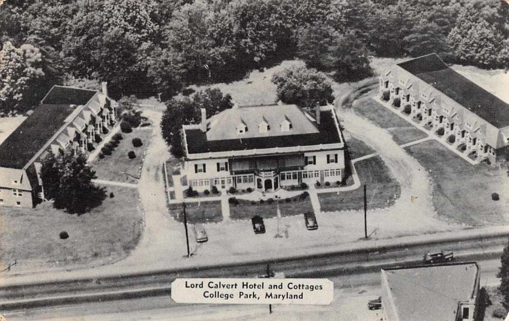 College Park Maryland Lord Calvert Hotel and Cottages Antique Postcard J61502