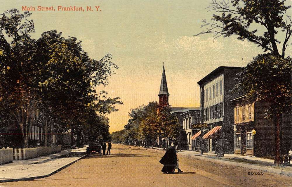 Frankfort New York Main Street Scene Historic Bldgs Antique Postcard K51510