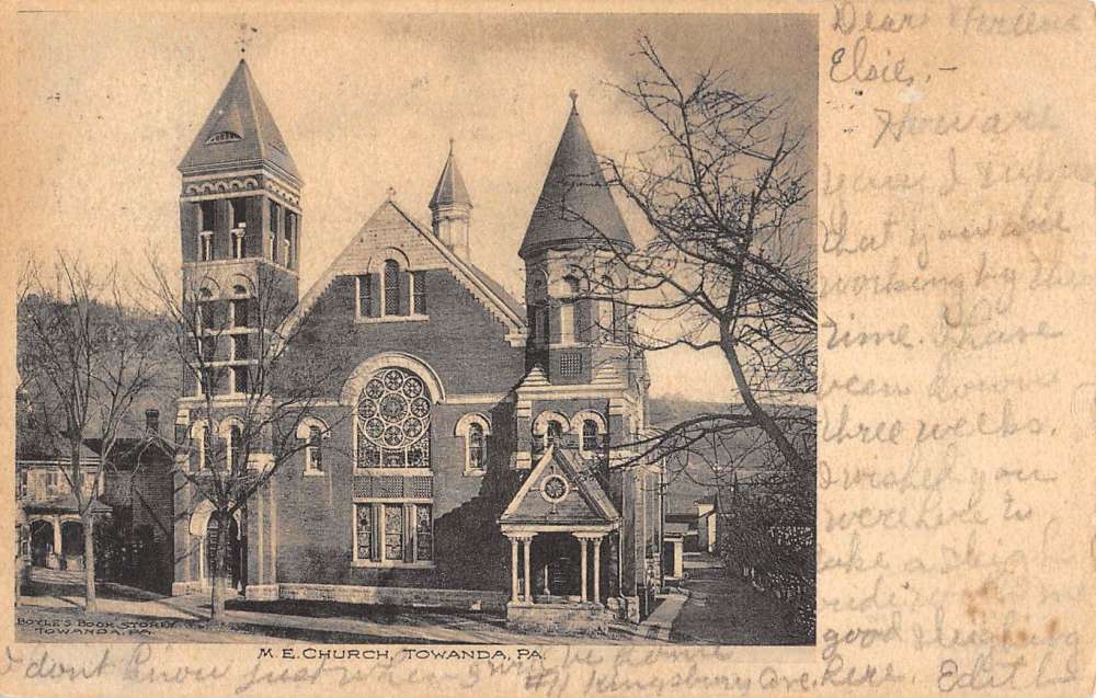 Towanda Pennsylvania ME Church Street View Antique Postcard K53371 | eBay