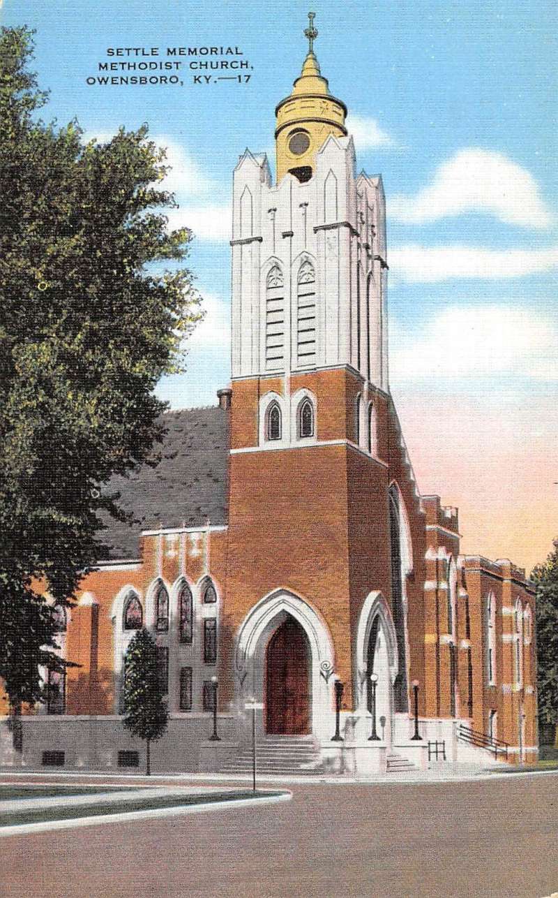 Owensboro Kentucky Settle Memorial Methodist Church Antique Postcard