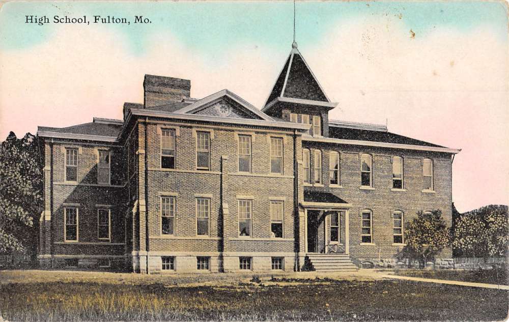 Fulton Missouri High School Street View Antique Postcard K64668 | eBay