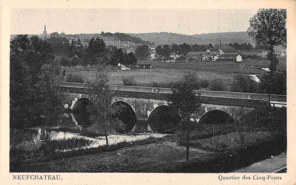 Neufchateau France Quartier des Cinq-Ponts Scenic View Antique Postcard J67521