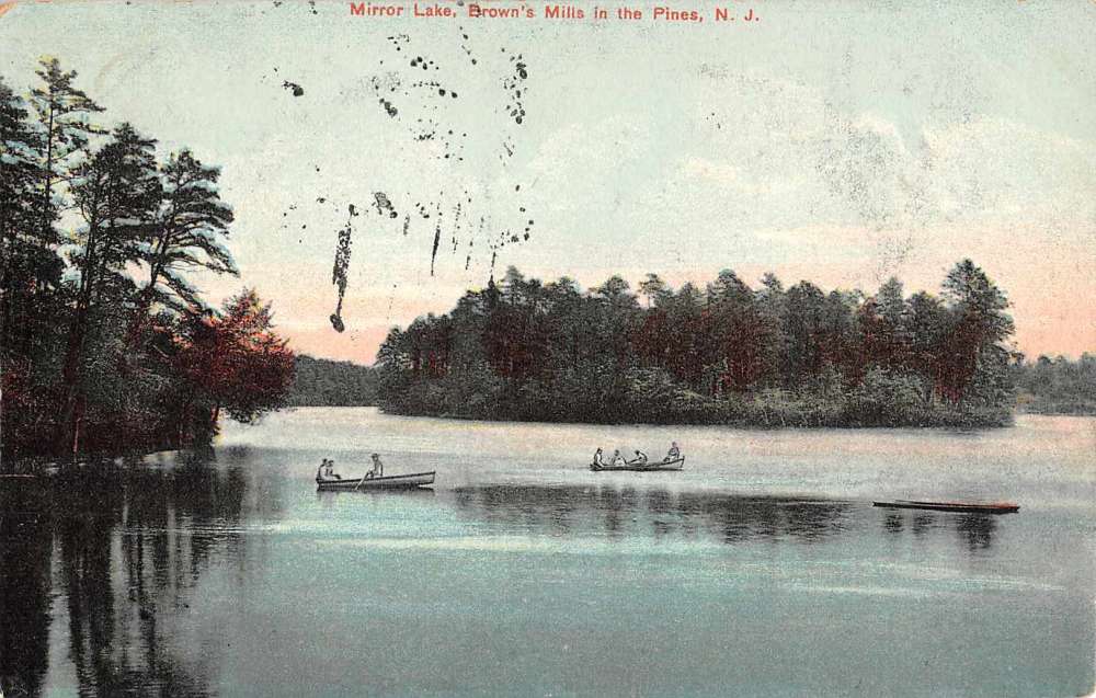 Mirror Lake New Jersey Browns Mills In The Pines Antique Postcard ...