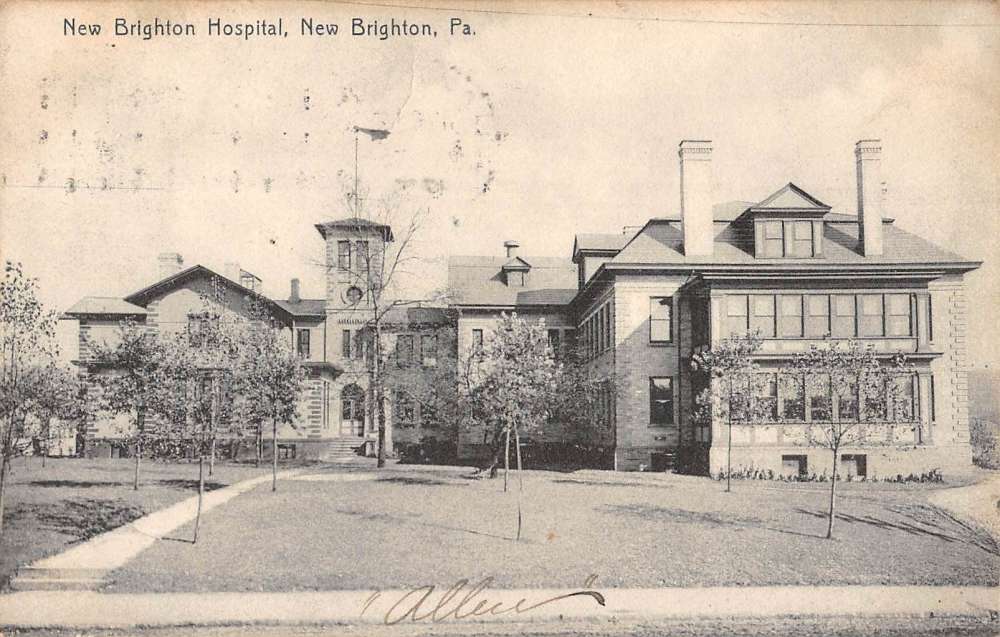 New Brighton Pennsylvania Hospital Street View Antique Postcard K88151 ...