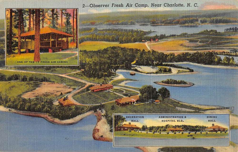 Charlotte North Carolina Observer Fresh Air Camp Antique Postcard K90375