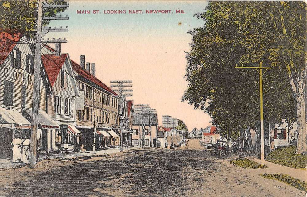 Newport Maine Main Street Scene Looking East Antique Postcard K94243 | eBay