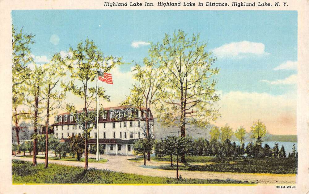 Highland Lake New York Inn Street View Antique Postcard K96978 | eBay