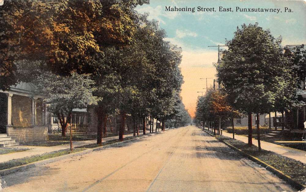 Punxsutawney Pennsylvania Mahoning Street East Antique Postcard K100307 ...