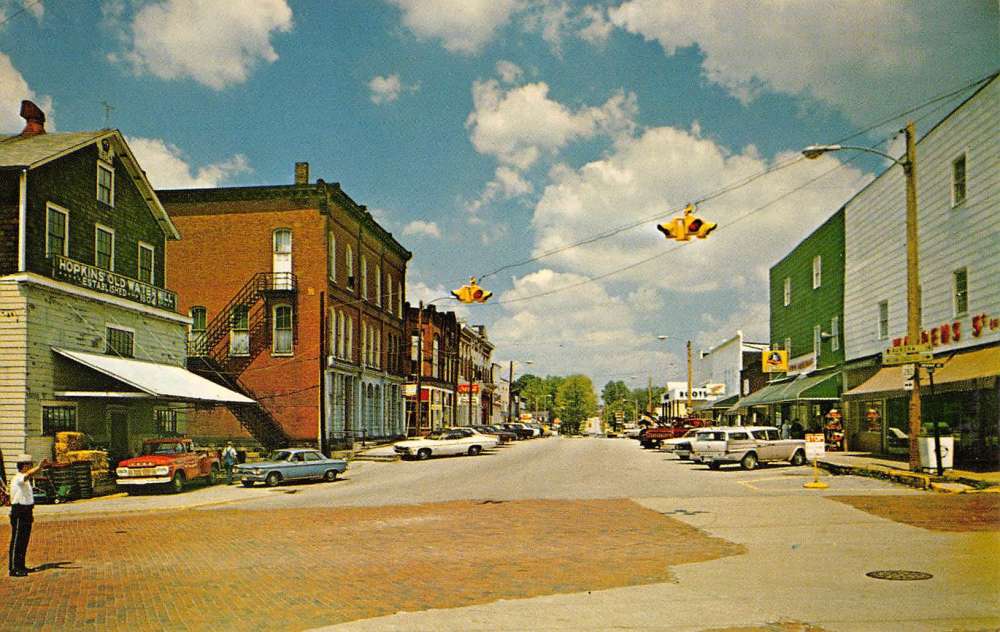 Garrettsville Ohio Main Street Scene Historic Bldgs Vintage