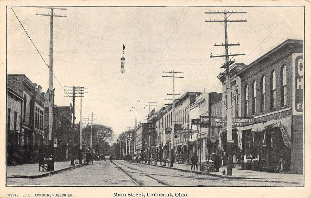 Conneaut Ohio Main Street Scene Historic Bldgs Antique Postcard K104840 ...