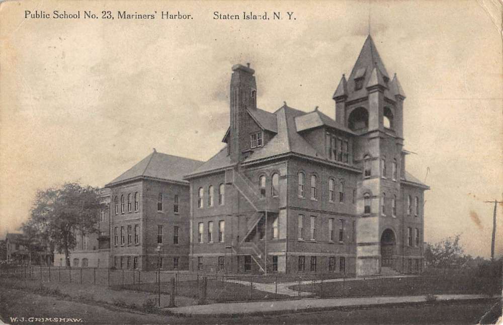 Staten Island New York Public School Street View Antique Postcard ...