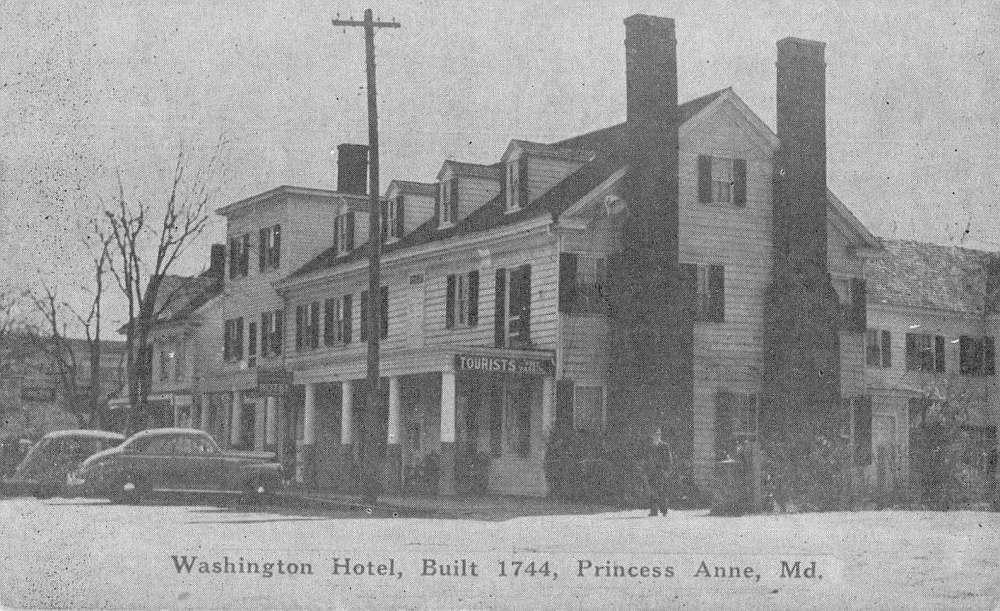 Princess Anne Maryland Washington Hotel Exterior Vintage Postcard