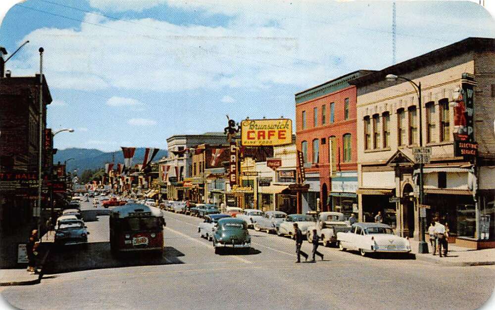 Coeur d' Alene Idaho scene on Sherman Avenue vintage pc DD7290 | eBay