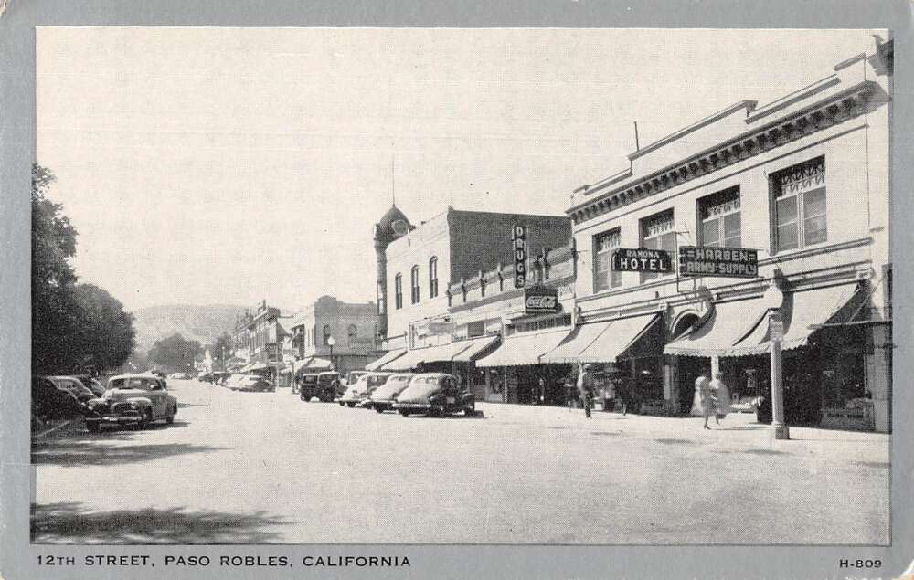 Paso Robles California 12th Street Coke Sign Vintage Postcard AA18131 ...