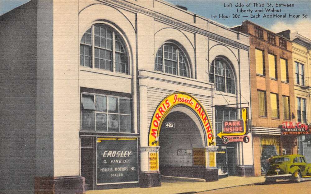Louisville Kentucky Morris Indoor Parking Garage Vintage Postcard AA60426