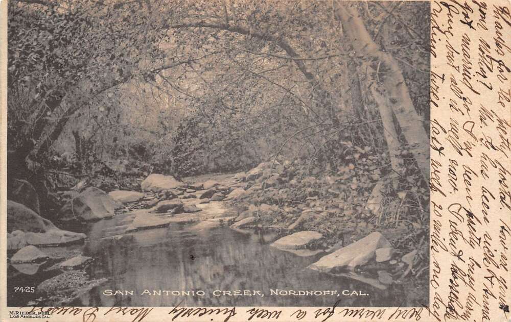 Nordhoff California San Antonio Creek, Undivided Back Vintage Postcard U13814